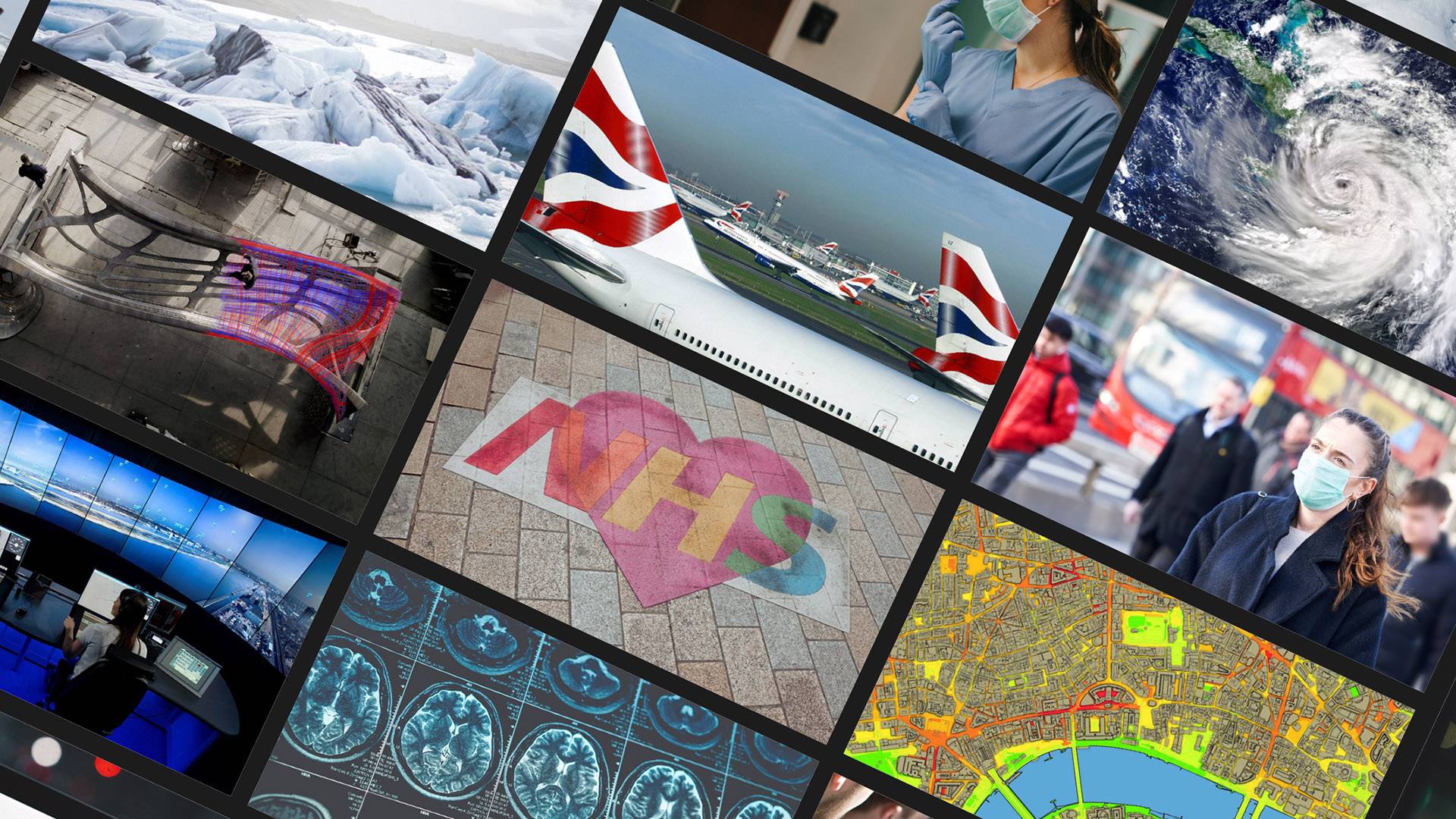 A collage of impact story headers